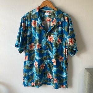 Tommy Bahama Silk Blend Floral Hawaiian Shirt XL